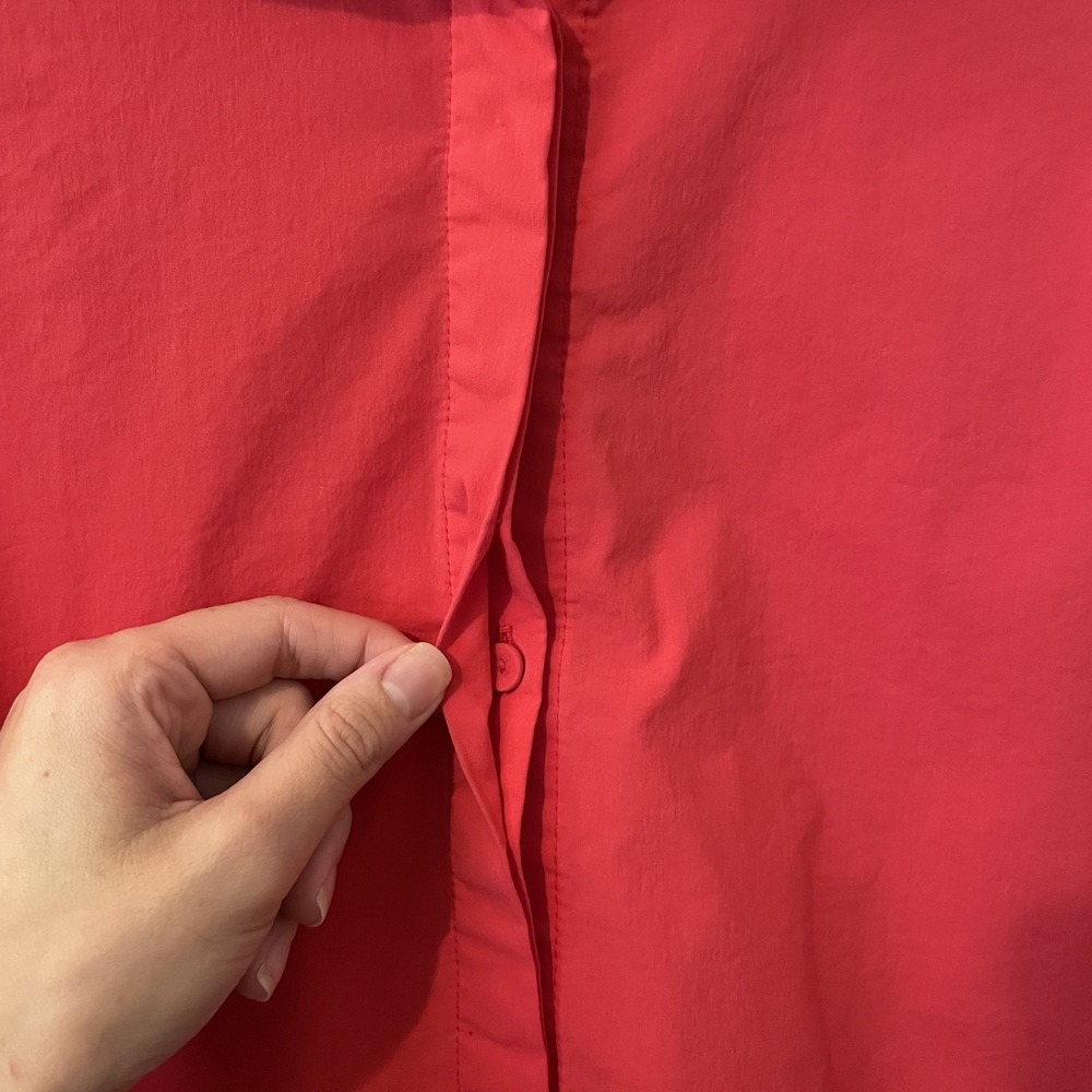 Tuckernuck Sleeveless Charlie Dress Shirt‎ Dress Red Coral Size L Collar Classic - Picture 7 of 10
